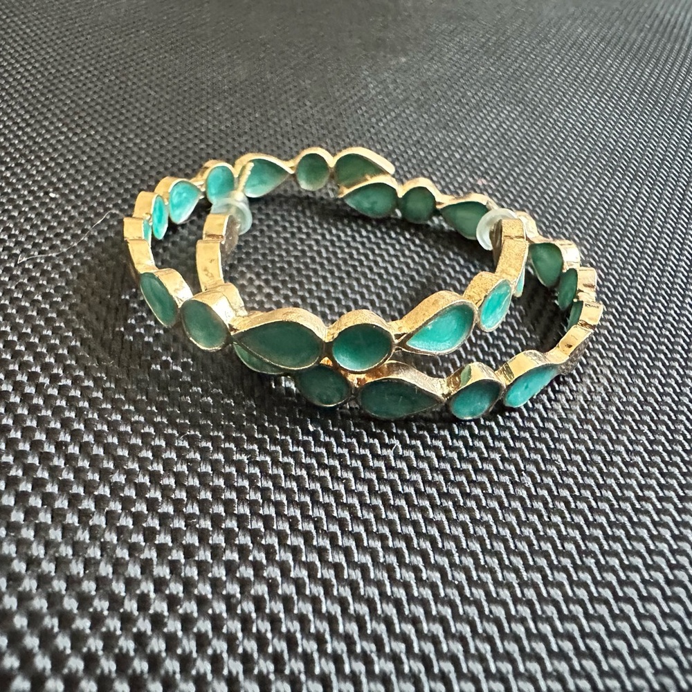 Elegant Gold and turquoise Women's earrings Set